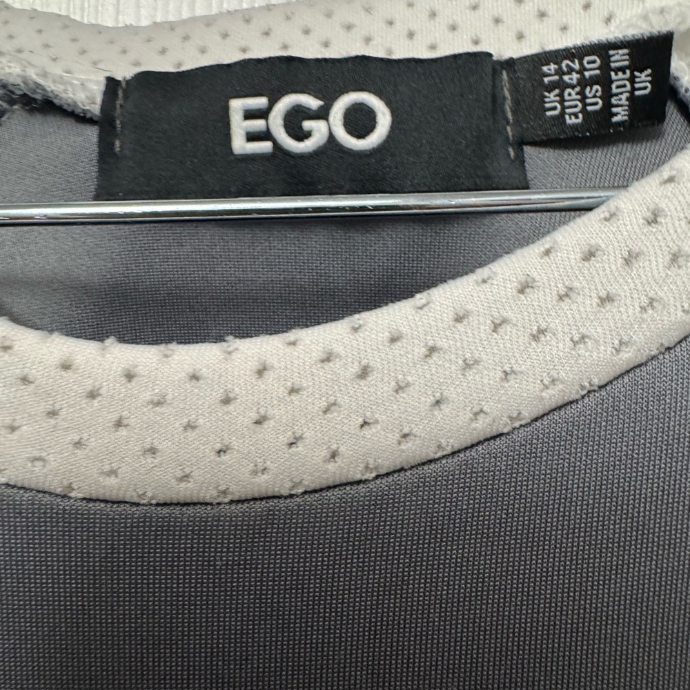 EGO Gray and Cream Crew Neck Sweater
